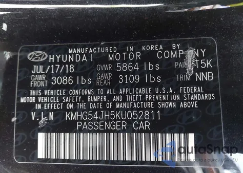 2019 Genesis G90 5.0 Ultimate z USA, uszkodzony, nr VIN KMHG54JH5KU052811